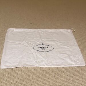 Prada White and Blue Logo Dust Bag